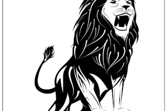 create black and white line art illustration