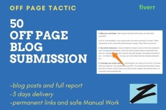 do 50 HQ off page blog submission