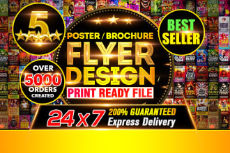 design outstanding flyer or poster with unlimited in 20hrs