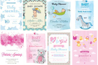 design a cute baby shower invitation for you