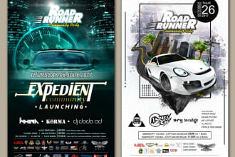 design an unique event flyer automotive and party