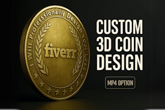 design a professional 3d coin, cryptocurrency logo