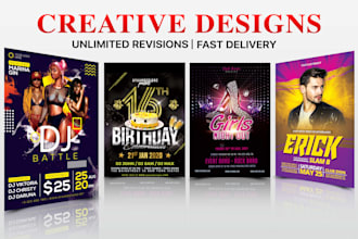 do any attractive event, dj music flyer, poster in 12 hours