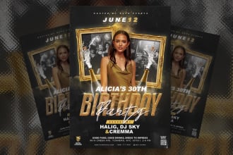 design birthday, party or event flyer