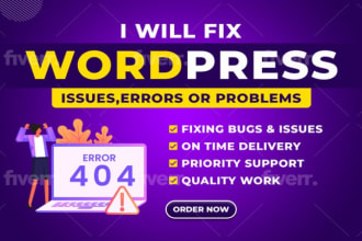 fix wordpress errors, design, responsive issues