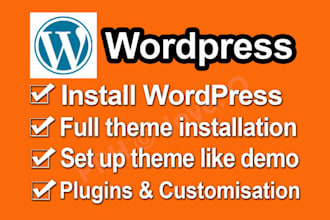 install wordpress theme and plugins setup