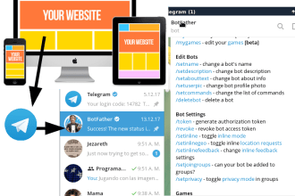 integrate your website with a telegram group chat or channel