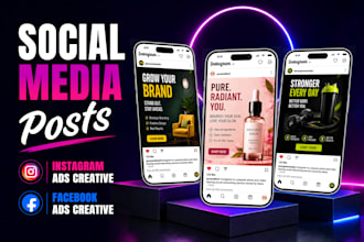 do instagram, facebook post, social media ad creative design