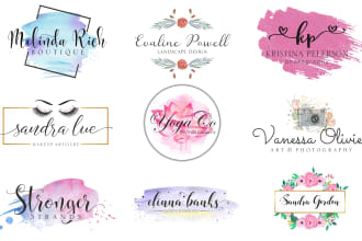 design beautiful watercolor or feminine logo