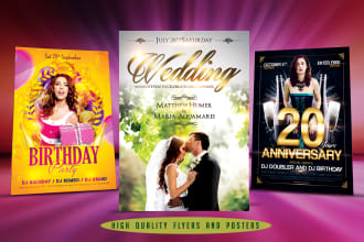 design superb birthday, wedding, or any party flyers within 12hrs