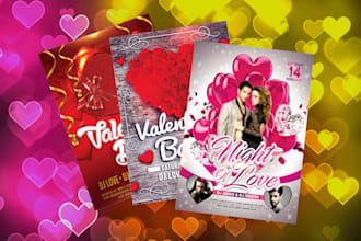 design special valentines day flyer or poster for you