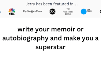 ghostwrite your autobiography, memoir,  novel or ebook