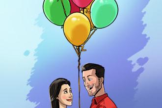 turn you and your beloved one into cartoon character