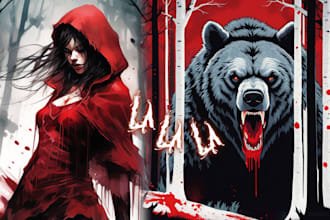 create dark art horror illustration for books, clothing, album, poster and more