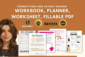 design creative workbook, planner, ebook, KDP and PDF