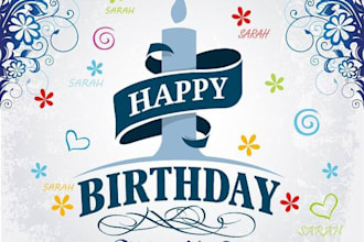 create customized poster birthday card or illustration with your message