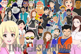 draw characters in chibi, manga, anime or any cartoon style