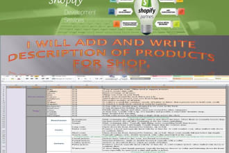 add and write description of products for shop