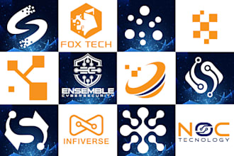 tech startup or crypto and security technology logo