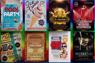 do sports, music, club, event, business, flyer poster in 12h