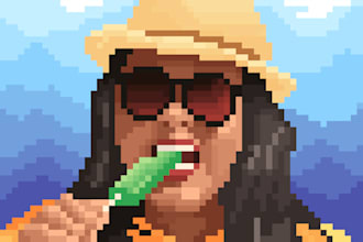 create your illustration into pixel art style