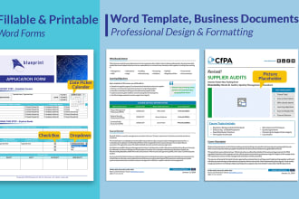 design microsoft word form, document, formulaire word professionally