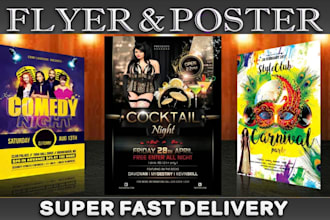 design a nightclub, music, club, event flyer, or poster