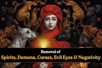 remove spirits, demons, curses, evil  eyes and  negativity