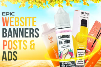 design epic banners posts for shopify wordpress website