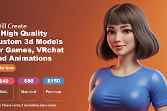 create a high quality custom characters 3d model for games, vrchat, or animation