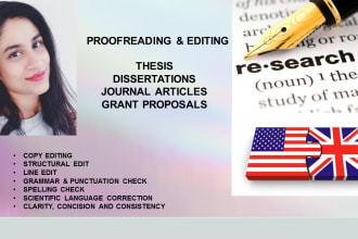 expertly proofread and edit manuscripts, thesis, grants and dissertations
