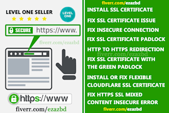 install SSL certificate or fix green padlock and any issue