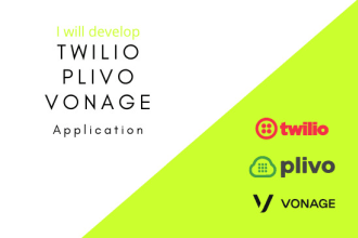 create twilio plivo vonage applications using js PHP python