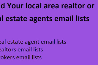 find local area realtor or real estate agents email lists