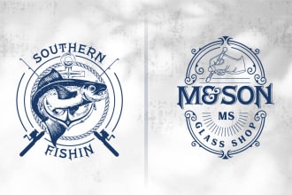 create hand drawn retro vintage and emblem logo design