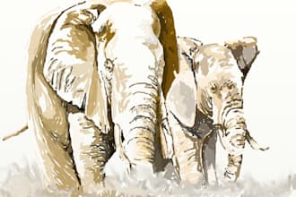 draw watercolor illustration style