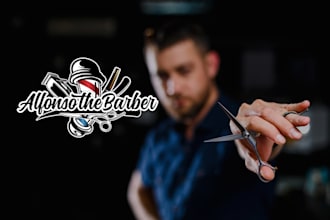 create a professional barber shop and beauty salon logo