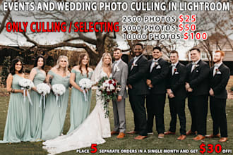 do events and wedding photo culling in lightroom