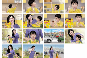 created professional storyboard for ads, movie, needs
