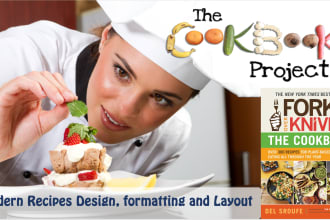 modern cookbook recipes design, layout and formatting for KDP and other print