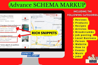 add schema markup, structured data, rich snippets on website