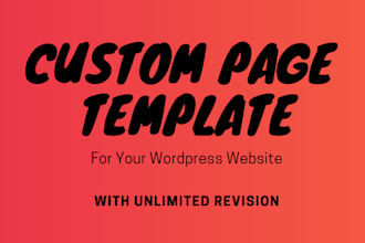 develop custom page template for your wordpress website