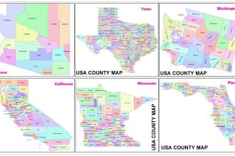 draw county map or small area map