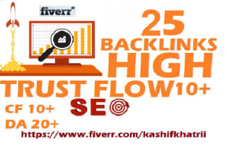 25 unique trust flow and citation flow backlinks on high da