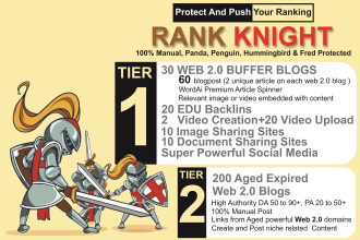 manual build powerful seo backlinks to push website blog or youtube ranking