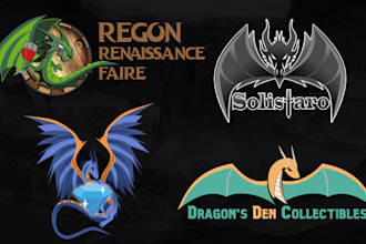 design professional dragon logo dungeons and monster or illustration