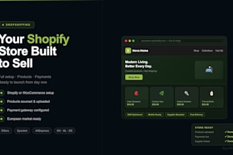 create your shopify or woocommerce dropshipping store professionally