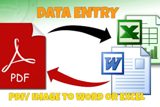 do date entry, convert PDF to word, excel or google sheet