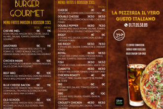 design spectacular restaurant menu, food menu or flyer menu
