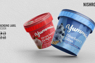 design a creative custom label and packaging design for your product